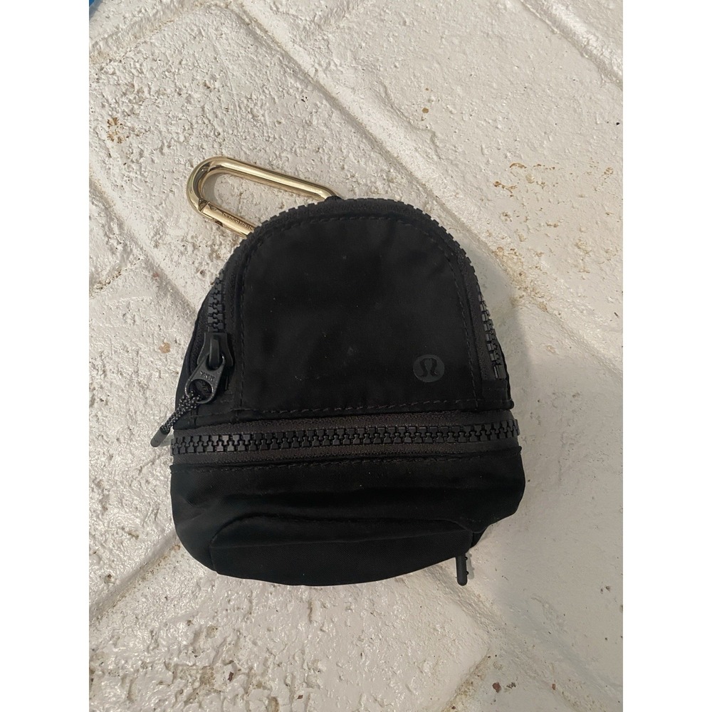 Lululemon City Adventurer Nano Backpack Keychain Black with Gold Hardware